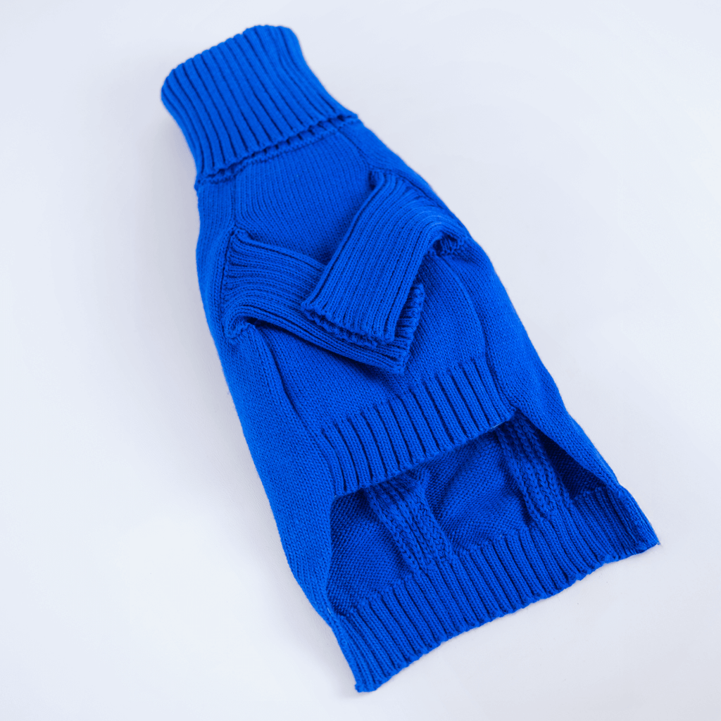 Suéter tejido azul para perros- Good Bark